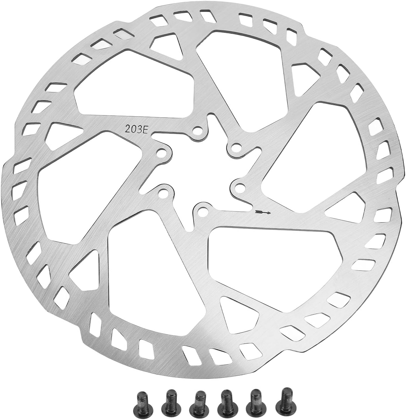 Rotor de frein à disque de vélo de 203 mm, 2,3 mm d'épaisseur, montage à 6 boulons