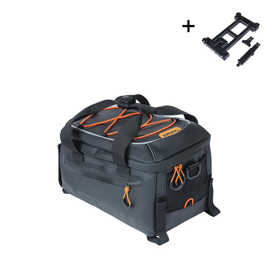 Basil |  Miles MIK | Sac de porte-bagages 7L Noir/Orange