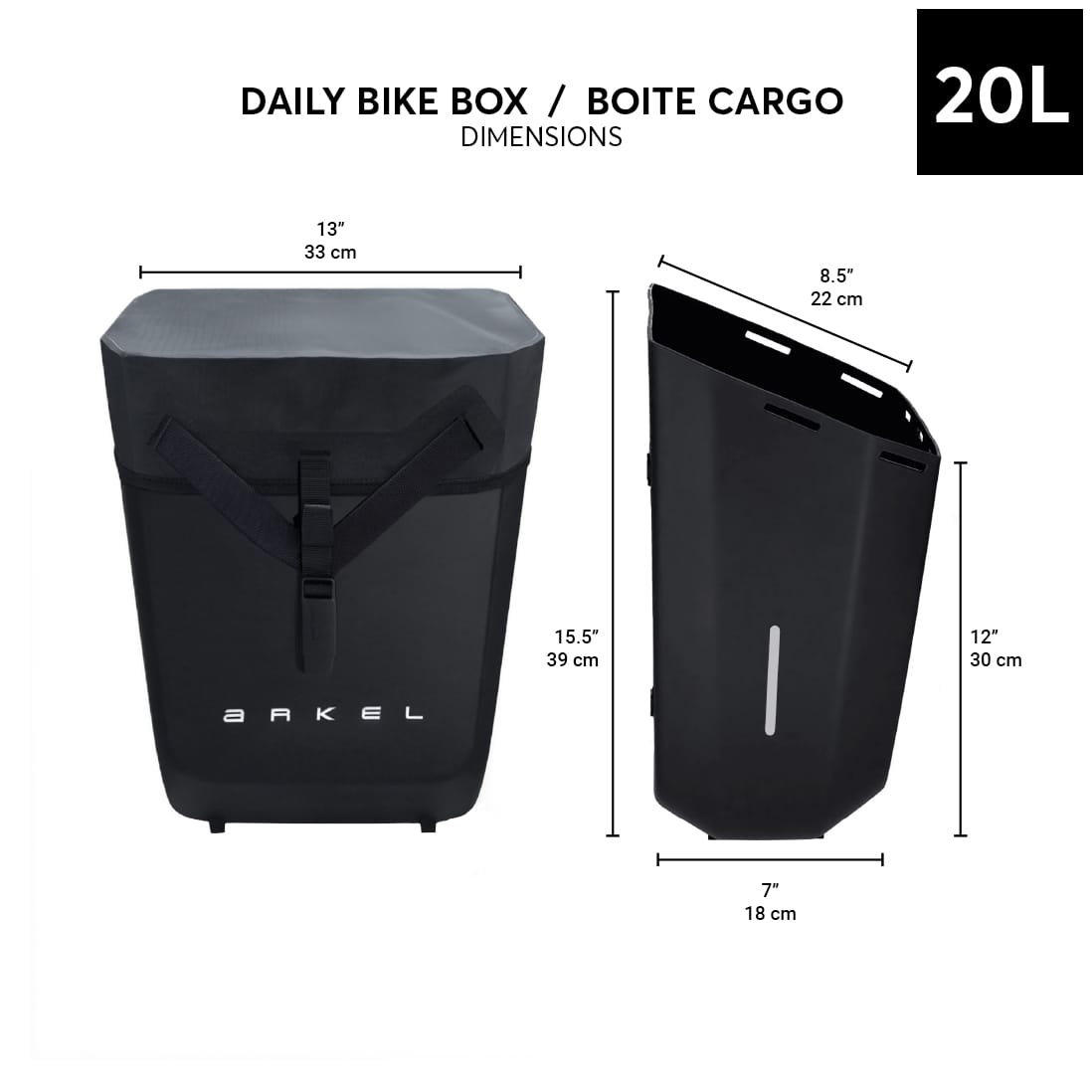 Arkel | Couvre-sac imperméable pour boîte cargo  Daily
