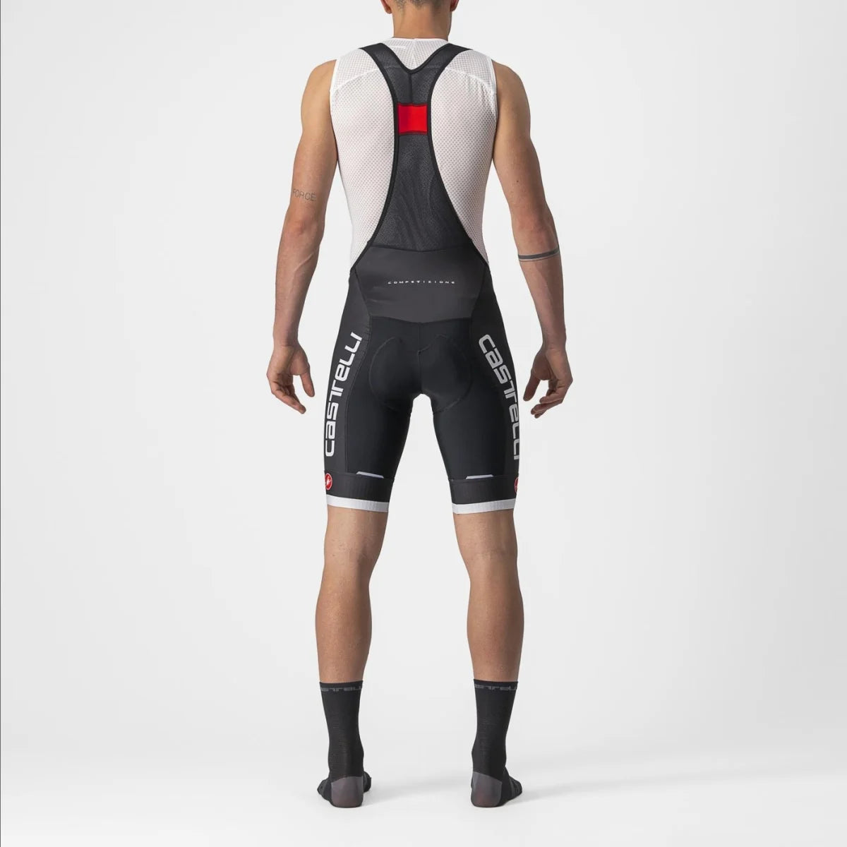 Bib short Castelli Competizione, coloris Noir-Argent
