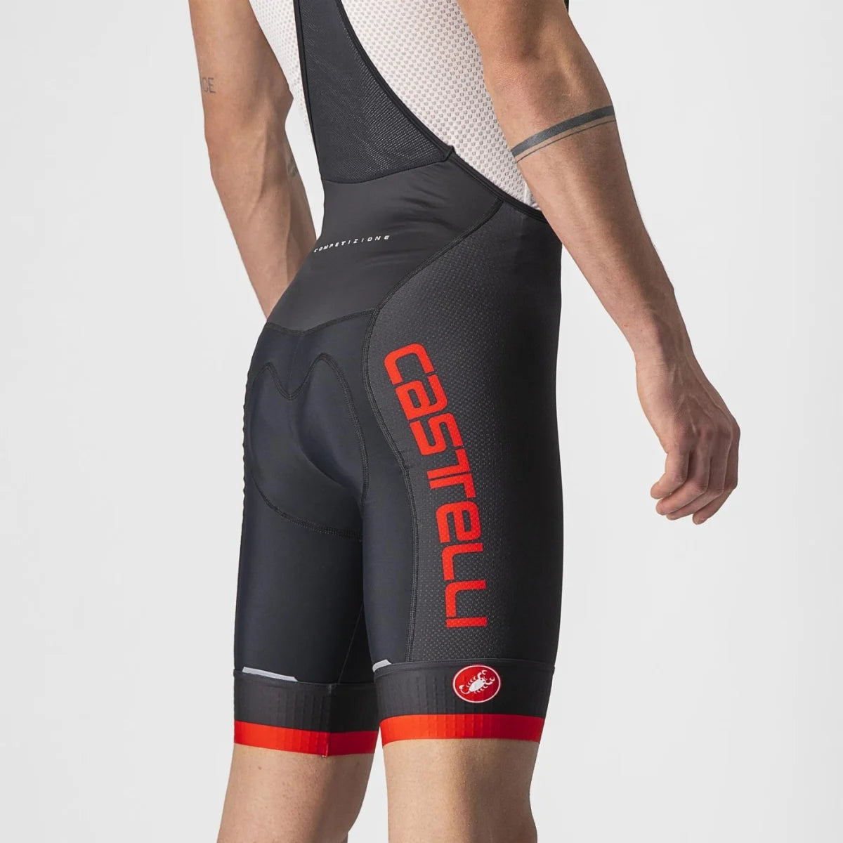 Bib short Castelli Competizione, coloris Noir-Rouge