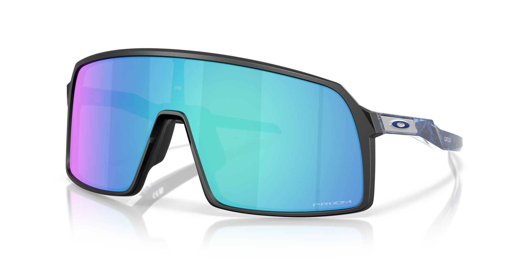 Lunette Oakley Sutro prizm, coloris prizm sapphire Lenses/ black and blue frame