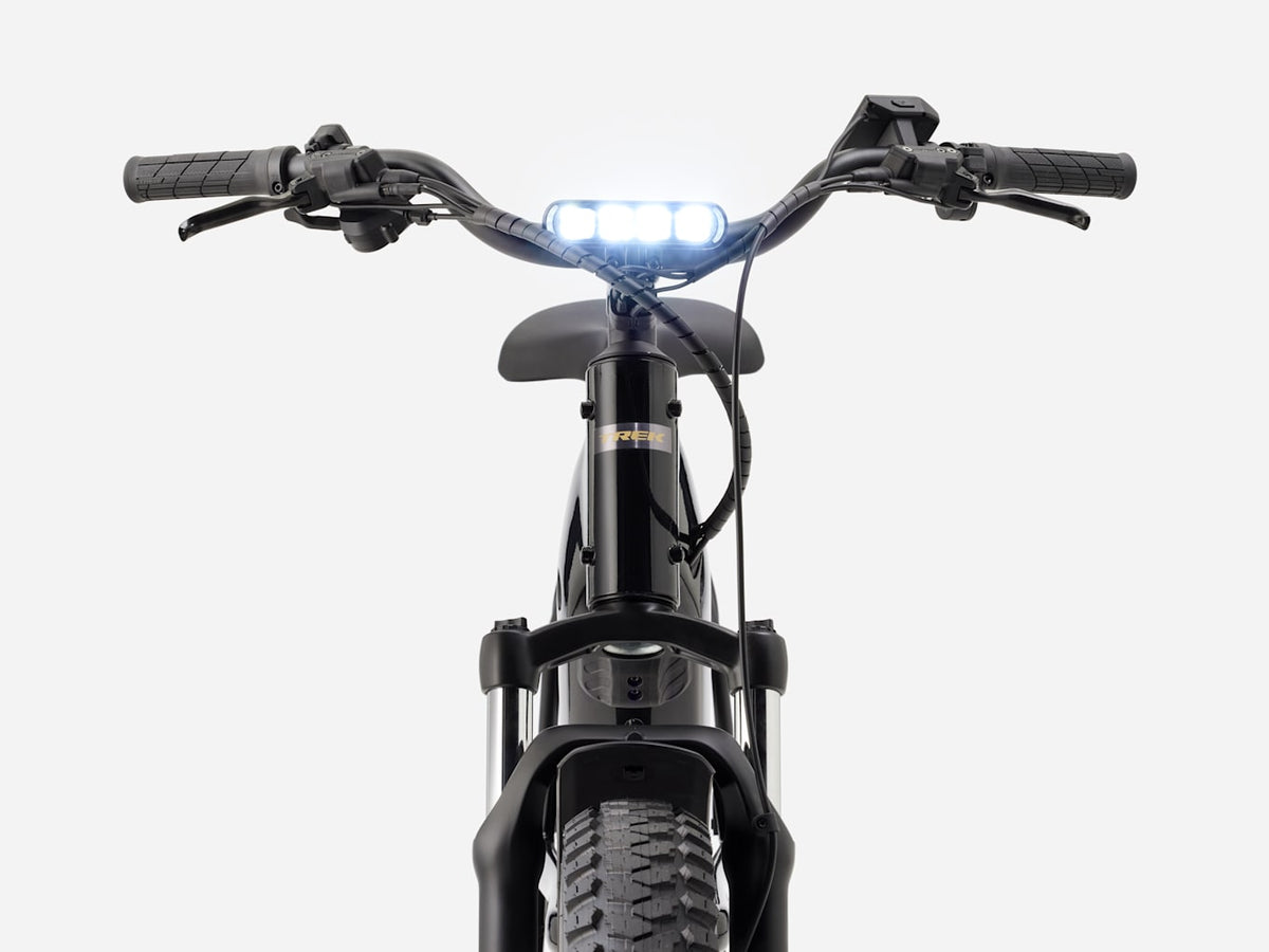 Fat bike électrique Trek Borrego+, Étoile Sombre Brillante, cockpit