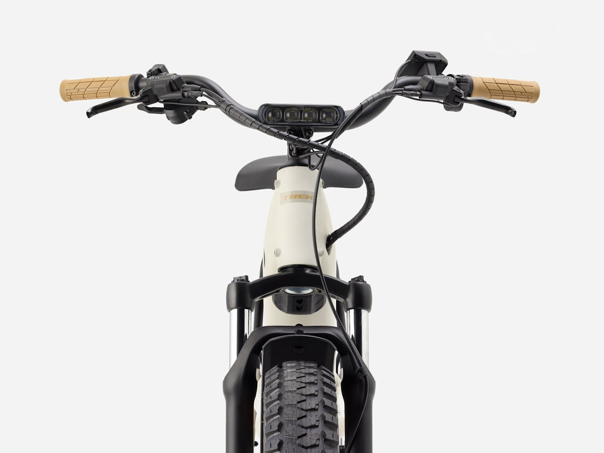Fat bike électrique Trek Borrego+, Beige beige beige mat, cockpit