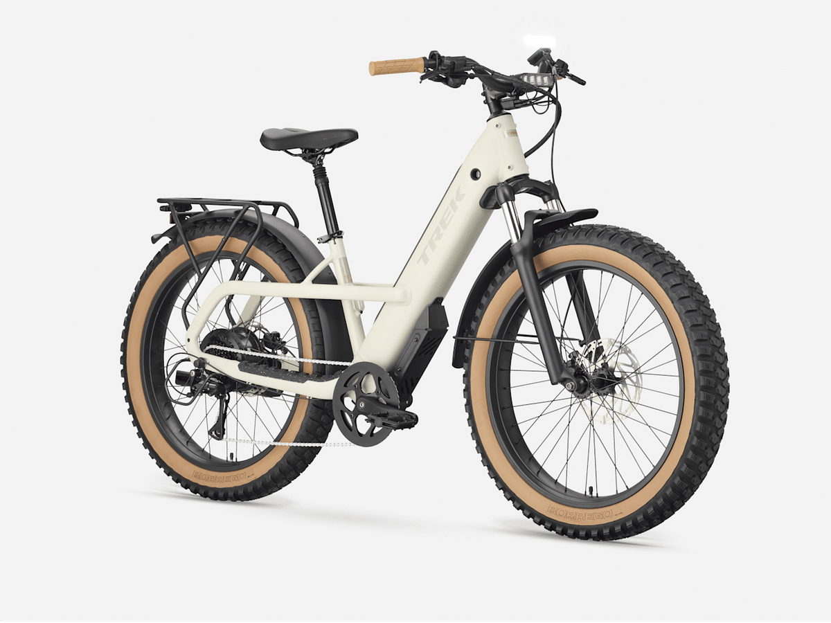 Fat bike électrique Trek Borrego+, Beige beige beige mat, vue d'ensemble