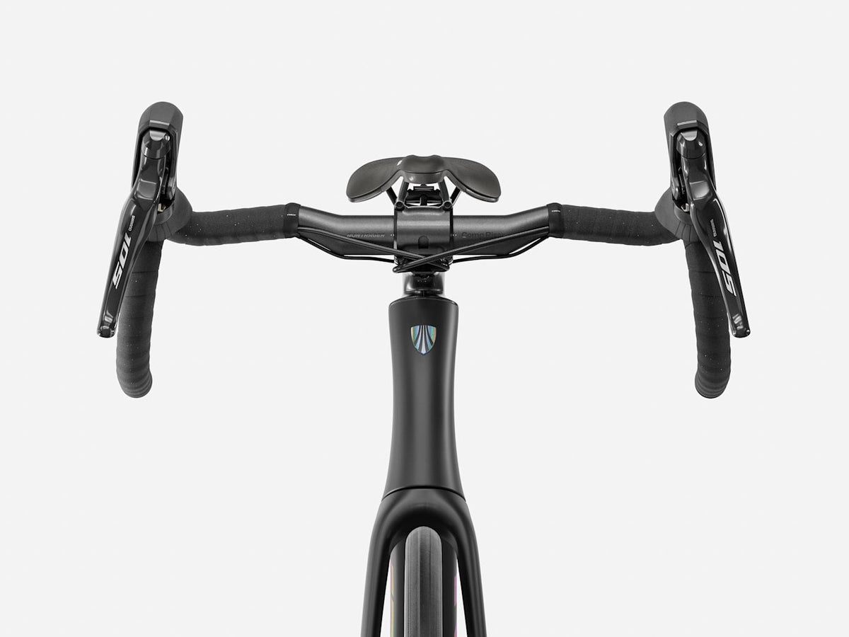 Vélo de route Trek Domane SL 5 5e gén., Matte Deep Smoke, guidon et potence