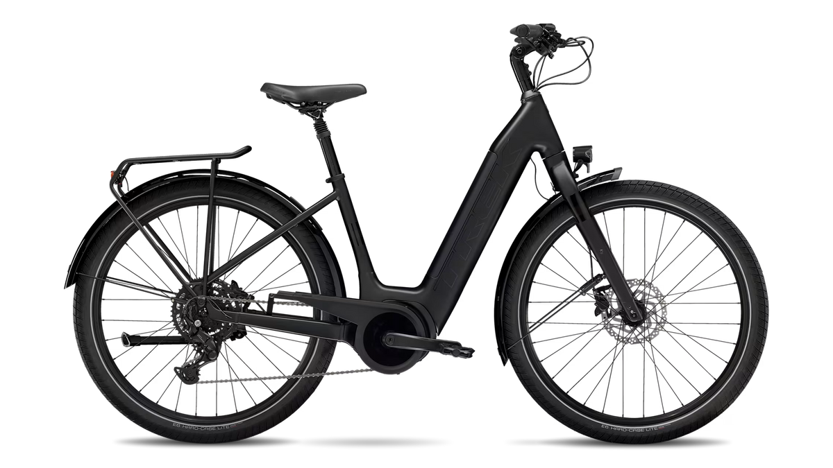 Trek Verve+ 3 Lowstep 2025, Noir, vue d'ensemble