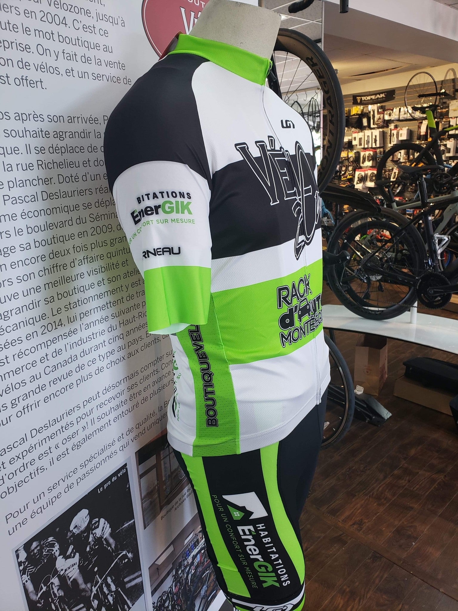 Maillot Équipe Premium Vélozone, vue de profil