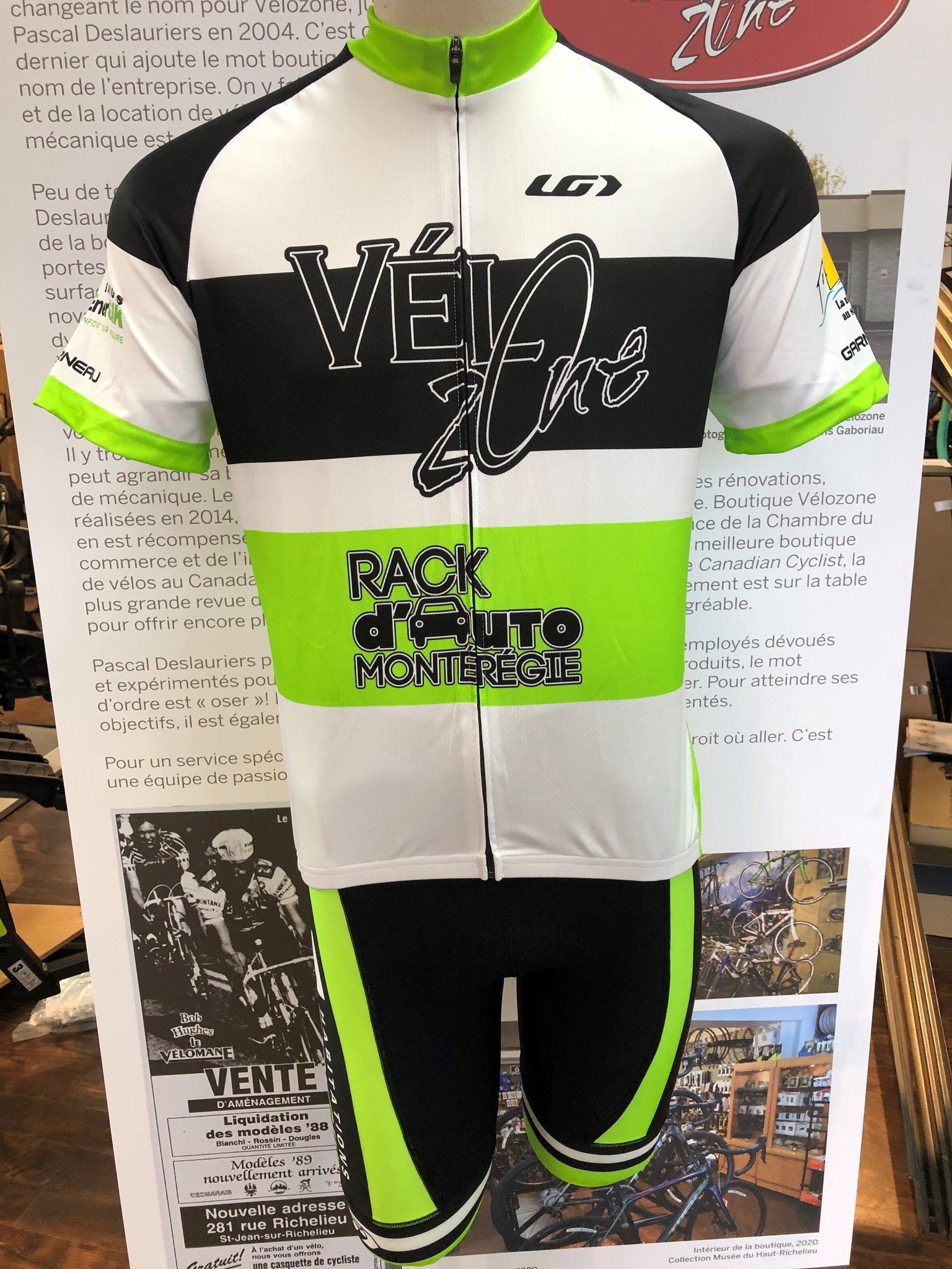 Maillot sportive Vélozone, vue de face